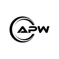 apw letra logo diseño en ilustración. vector logo, caligrafía diseños para logo, póster, invitación, etc.