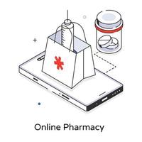 Trendy Online Pharmacy vector