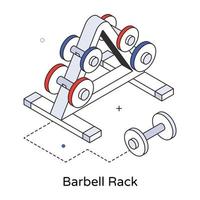 Trendy Barbell Rack vector