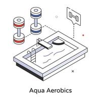 Trendy Aqua Aerobics vector