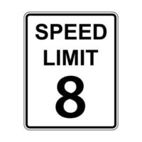 8 mph la carretera tráfico firmar icono vector para gráfico diseño, logo, sitio web, social medios de comunicación, móvil aplicación, ui ilustración