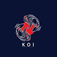 Fish koi logo and symbol vector image