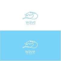 logotipo de diseño de ilustración de vector de playa de onda
