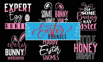 Easter Bunny Vector T-Shirt Design Bundle , Hoppy Peeps Hunt Silhouette Series  Plate Typography Quote , My First Baby Motivational Sticker Calligraphy Apparel Template Black Lettering Ready eps