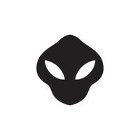 alien logo icon, creature, face of unknown entity vector