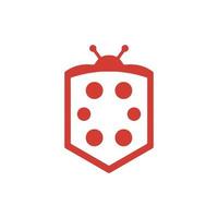 ladybug technology logo, red icon ladybug vector