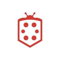 ladybug technology logo, red icon ladybug vector