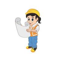 construcción ingeniero mascota logo marca, símbolo, diseño, gráfico, minimalista.logo vector