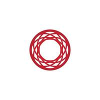 Decorative inspirational icon in red tones, catchy minimalist angular and round logo vector