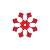 Decorative inspirational icon in red tones, catchy minimalist angular and round logo vector