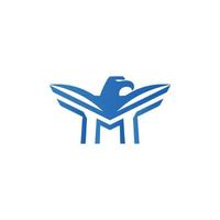 eagle letter M silhouette logo bird icon design, graphic, minimalist.logo vector