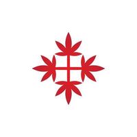 Decorative inspirational icon in red tones, catchy minimalist angular and round logo vector