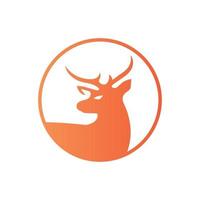 Deer logo creative design with orange circle a modern corporate, abstract letter logo vector