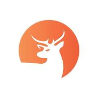 Deer logo creative design with orange circle modern corporate, abstract letter logo vector