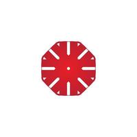 Decorative inspirational icon in red tones, catchy minimalist angular and round logo vector