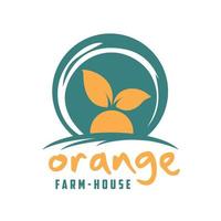 naranja granja casa marca, símbolo, diseño, gráfico, minimalista.logo vector