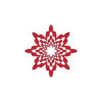 Decorative inspirational icon in red tones, catchy minimalist angular and round logo vector