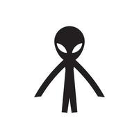 extraterrestre logo icono, criatura, cara de desconocido entidad vector