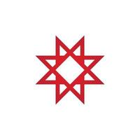 Decorative inspirational icon in red tones, catchy minimalist angular and round logo vector