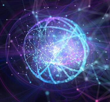 Abstract internet connection network background with motion effects. photo