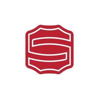 s Universidad logo, hipster equipo logo rojo icono vector
