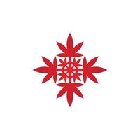 Decorative inspirational icon in red tones, catchy minimalist angular and round logo vector