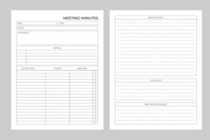 Meeting minutes log vector design template