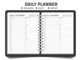 Daily planner logbook or notebook template vector