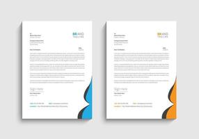 Letterhead template with various colors vector