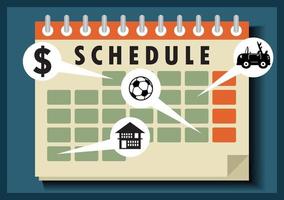 Calendar schedule vector cartoon illustration