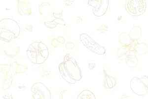 Vegetable sketch style line art  neutral colors illustration vector