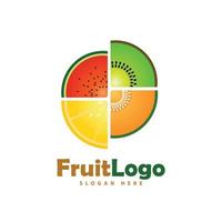 fresh fruit logo template design vector