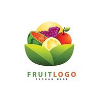 fresh fruit logo template design vector