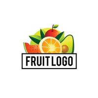 fresh fruit logo template design vector