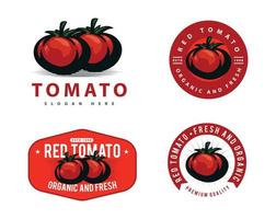 fresh tomato logo template design vector