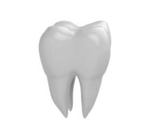 aislado limpiar molar diente en blanco antecedentes. 3d representación foto