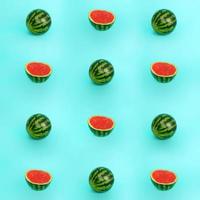 Pattern of summer watermelon on cyan background photo