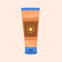 Sunblock lotion tube vector illustration for graphic design and decorative element