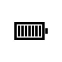 Full battery icon in line style design isolated on white background. Editable stroke. vector