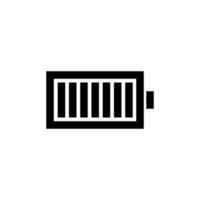 Full battery icon in line style design isolated on white background. Editable stroke. vector