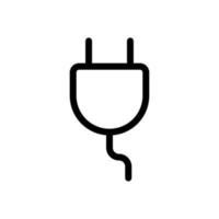 Plug icon in line style design isolated on white background. Editable stroke. vector