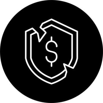 icono de vector de escudo roto