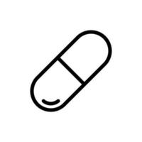 Capsule, pill icon in line style design isolated on white background. Editable stroke. vector