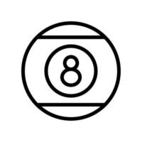 Snooker, pool number 8 ball, billiard eight ball icon in line style design isolated on white background. Editable stroke. vector