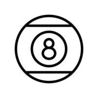 Snooker, pool number 8 ball, billiard eight ball icon in line style design isolated on white background. Editable stroke. vector