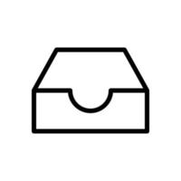 Messaging inbox, message box, empty mailbox icon in line style design isolated on white background. Editable stroke. vector