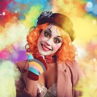 Joyful and colorful clown photo