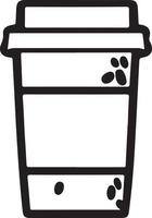 Minimalist Takeaway Coffee Cup Icon on White Background vector