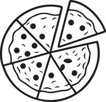 delicioso Pizza rebanada icono aislado en blanco antecedentes vector