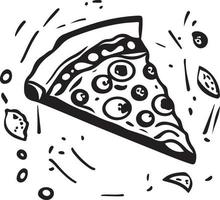 delicioso Pizza rebanada icono aislado en blanco antecedentes vector